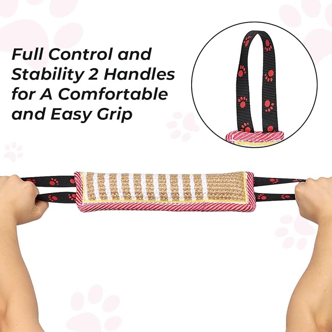 DGSL Dog Tug Toy, Tug of War Dog Toy Jute Bite Pillow - Image 5