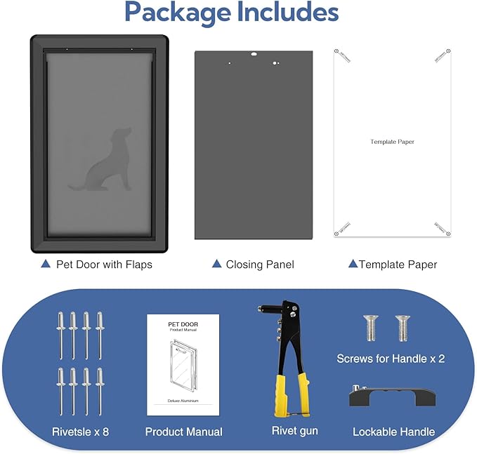 XL Full Enclosed Magnetic Flaps Dog Door, Rustproof Aluminum Alloy Frame - Image 6