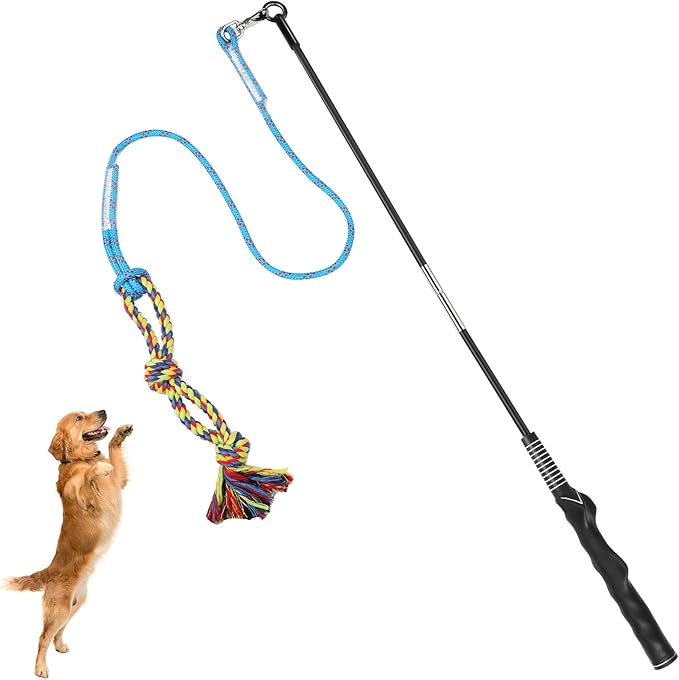 DIBBATU Flirt Pole for Dogs Interactive Dog Toys for Large Medium Small Dogs by DIBBATU