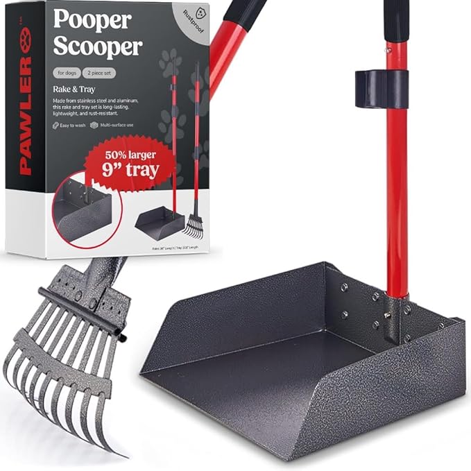 Pawler Pooper Scooper for Large Dogs, Small Dogs and Horses, Metal Poop Scooper by Pawler