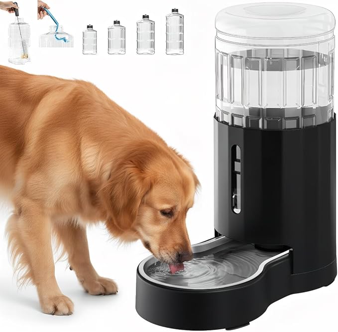 CZPET Dog Water Bowl Dispenser 8L, Wider Mouth & Upgraded Brush by CZPET