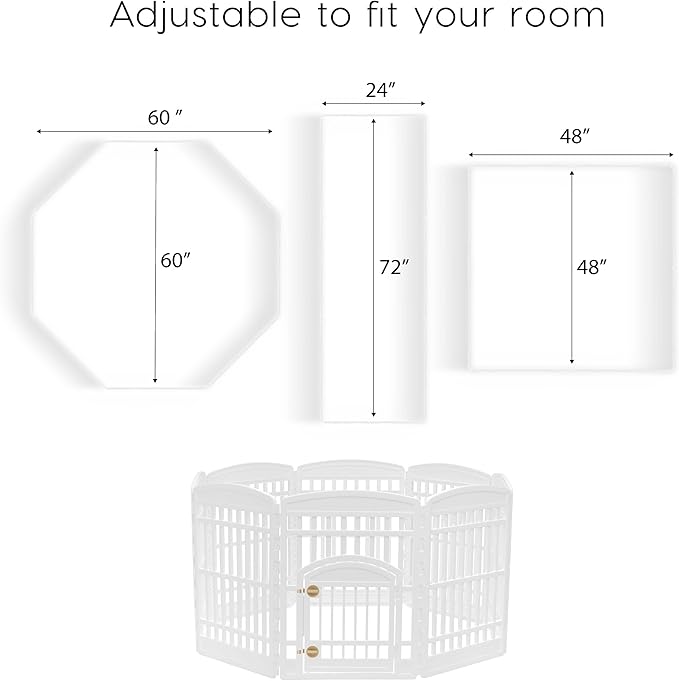 IRIS USA Dog Playpen with Door, 34” 8 Panel Pet Exercise Pen – Indoor Outdoor - Image 3