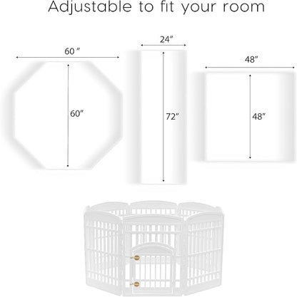 IRIS USA Dog Playpen with Door, 34” 8 Panel Pet Exercise Pen – Indoor Outdoor - Image 3
