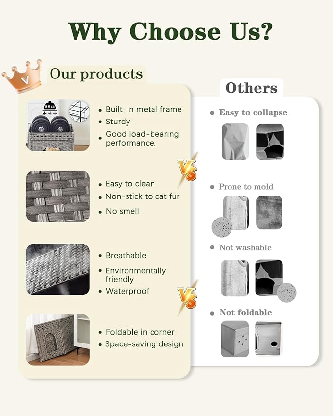 SETVSON Cat Beds for Indoor Cats Extra Large Double Cat Cave Pet Cube, - Image 4