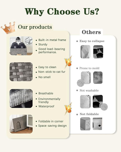 SETVSON Cat Beds for Indoor Cats Extra Large Double Cat Cave Pet Cube, - Image 4