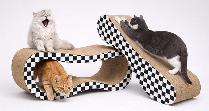 2 in 1 Large Cardboard Cat Scratcher Lounger, Cat Scratching Board by SimpleDeluxe