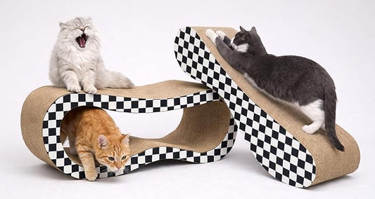 2 in 1 Large Cardboard Cat Scratcher Lounger, Cat Scratching Board by SimpleDeluxe