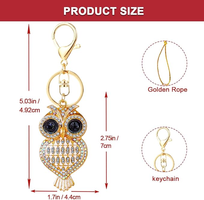 Owl Christmas Ornaments, Handmade Gold Metallic Ornament - Image 4