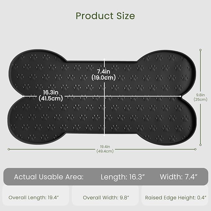 PWTAA Dog Food Mat Anti-Slip Silicone Dog Bowl Mat Thicker Pet Placemat - Image 2
