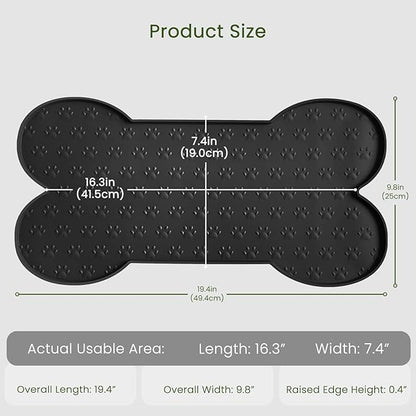 PWTAA Dog Food Mat Anti-Slip Silicone Dog Bowl Mat Thicker Pet Placemat - Image 2