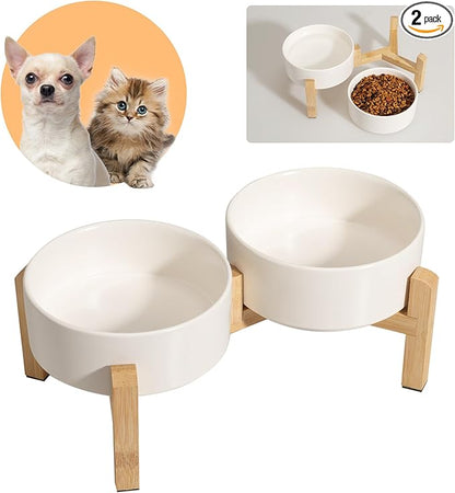 Elevated Ceramic Dog Bowl Set by PTOBER