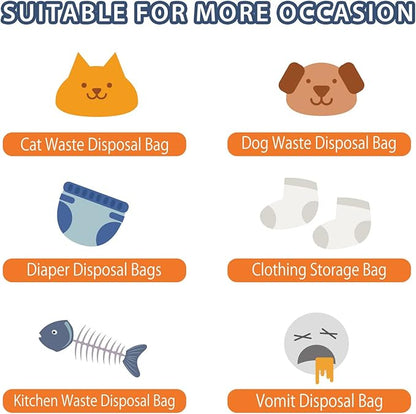 Odor Sealing Waste Disposal Bags L/100 Count Cat Litter Bags Unscented Cat poop - Image 6