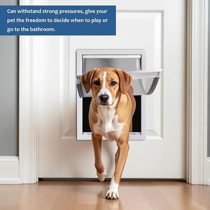 CEESC Large Dog Door with Soft Transparent Magnetic Flap and Snap-in Closing - Image 2