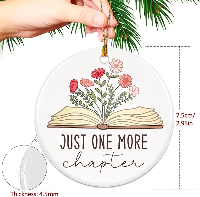 Book Lover Ornament, Books Ornaments - Image 4