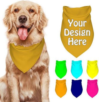 Custom Pet Bandana Add Your Own Picture Image Text Logo Personalized Name Dog by VYXONIA