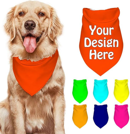 Customize Pet Scarfs Custom Dog Bandana Add Your Photo Name Text Image by VYXONIA