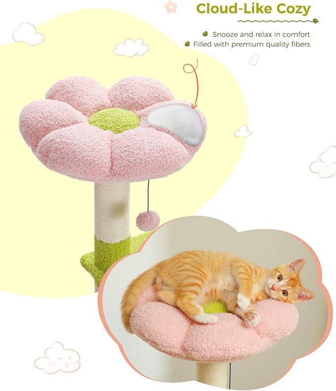 MUTTROS Flower Cat Tree 47.2" Multi-Level Cat Tower - Image 4