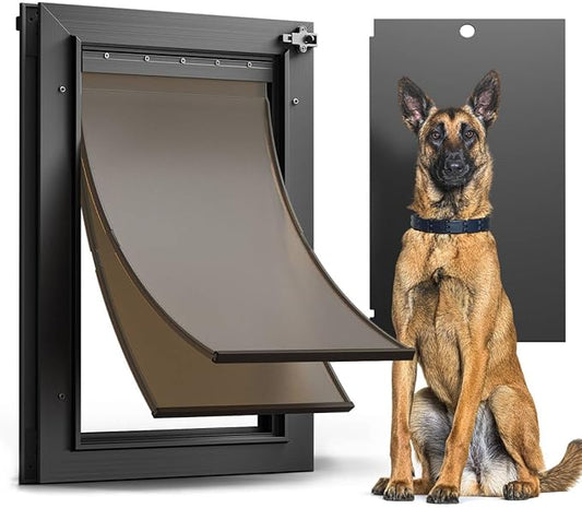 All Aluminum Dog Door for Exterior Door, Large Doggy Door, Heavy Duty Pet Door by HomePage