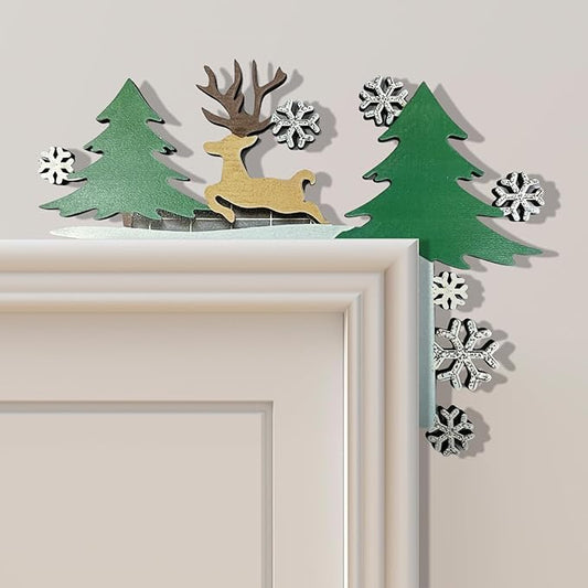 Christmas Door Topper Holiday Home Decor Funny Snowman Santa Claus Top Door by Unknown