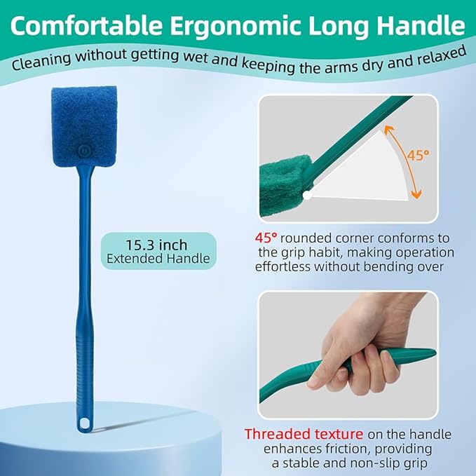 DaToo 2 PCS Fish Tank Cleaning Tools Double Sided Sponge Brush Cleaner Long - Image 5