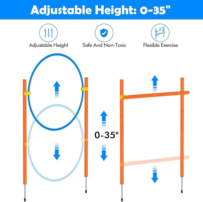 XiaZ Dog Agility Course Backyard Set, Dog Obstacle Course Training Starter Kit - Image 3