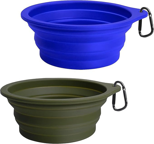PetBonus 2-Pack Large Silicone Collapsible Dog Bowls, 34oz/1000ml BPA Free by Petbonus