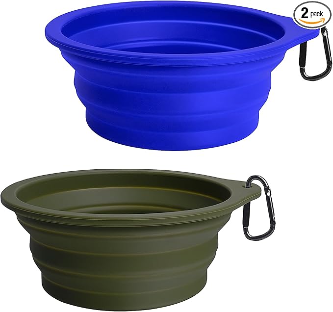 PetBonus 2-Pack Silicone Collapsible Dog Bowls, BPA Free Dishwasher Safe by Petbonus