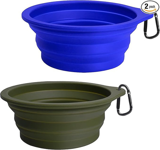 PetBonus 2-Pack Silicone Collapsible Dog Bowls, BPA Free Dishwasher Safe by Petbonus