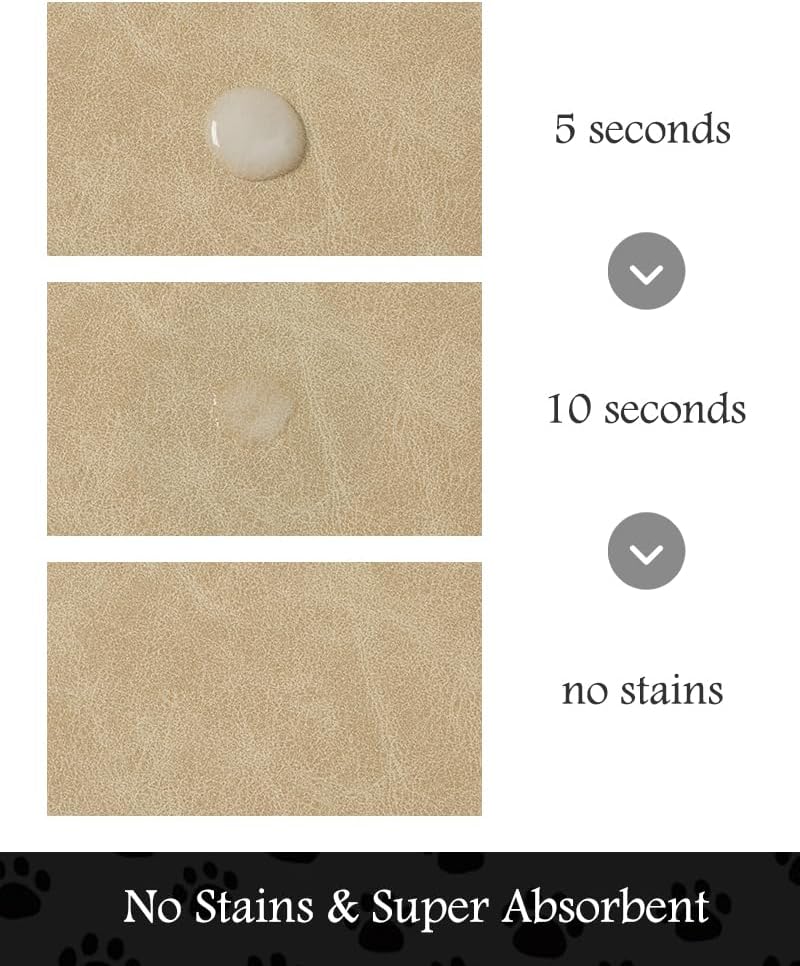 Pet Feeding Mat-Absorbent Dog Mat for Food and Water Bowl-No Stains Quick Dry Water Dispenser Mat-Dog Accessories Pet Supplies-Bowl for Messy Drinkers（Beige,12"x19"