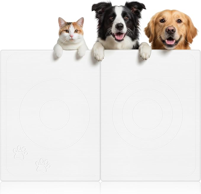 Stone Dog & Cat Food Mat, Bite-Proof Non-Slip Large Diatomaceous Pet Feeding Mat by linidcoudhome