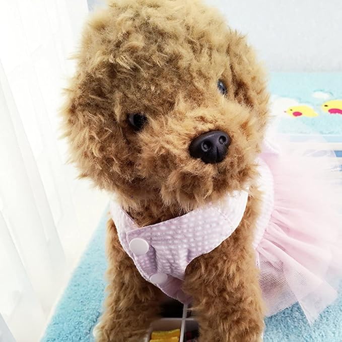Dog Dresses, Fashion Pet Dog Clothes, Striped Mesh Puppy Dogs Princess Dresses - Image 7