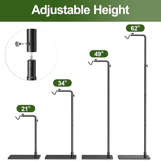 Reptile Heat Lamp Stand Adjustable 21"-62" – Metal Light Holder - Image 2