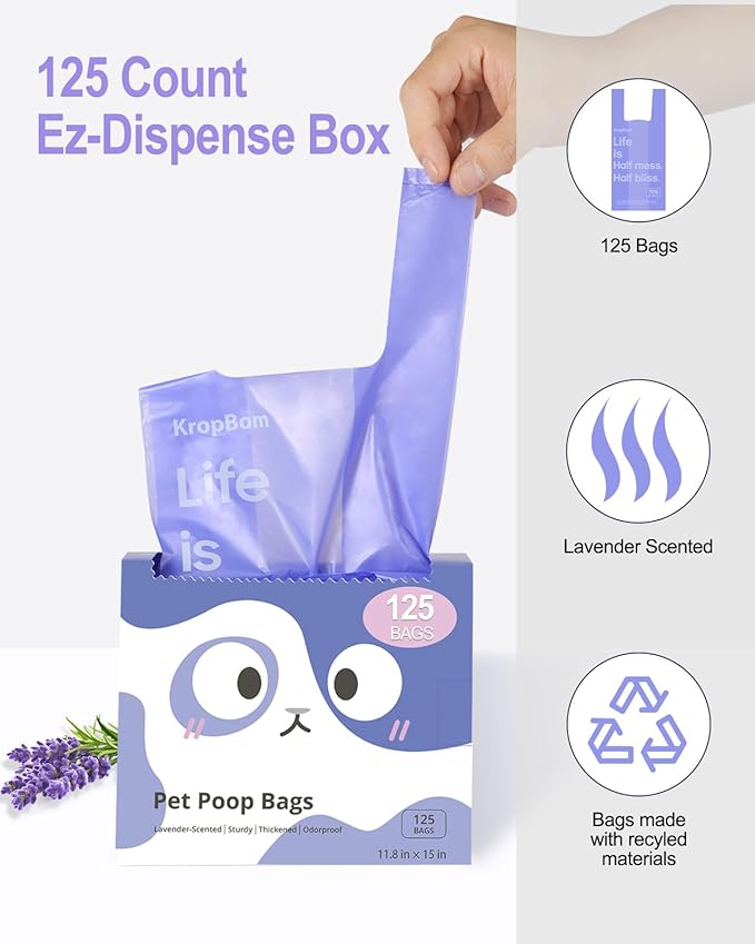125 Count Cat Litter Bags Lavender Scented - Image 3