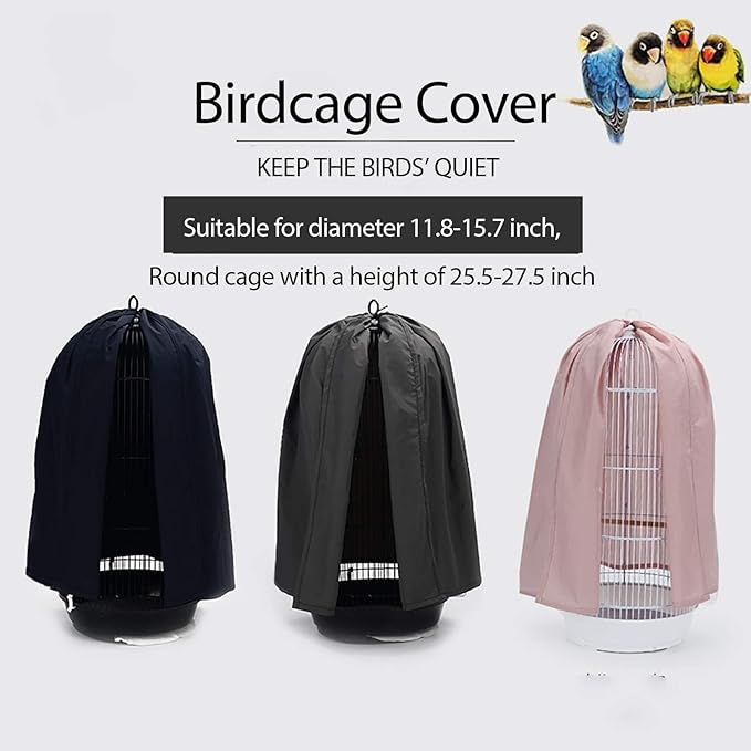 QBLEEV Round Parrot Birdcage Cover Pet Universal Blackout Cage Cover Shade - Image 3