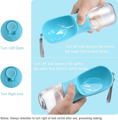 Cibaabo Dog Water Bottle with Food Container, Travel Puppy Water Bowl, Portable - Image 4