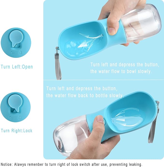 Cibaabo Dog Water Bottle with Food Container, Travel Puppy Water Bowl, Portable - Image 4