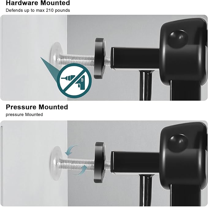Extra Wide Baby Gate Tension Indoor Safety Gates Black Metal Large Pressure - Image 4