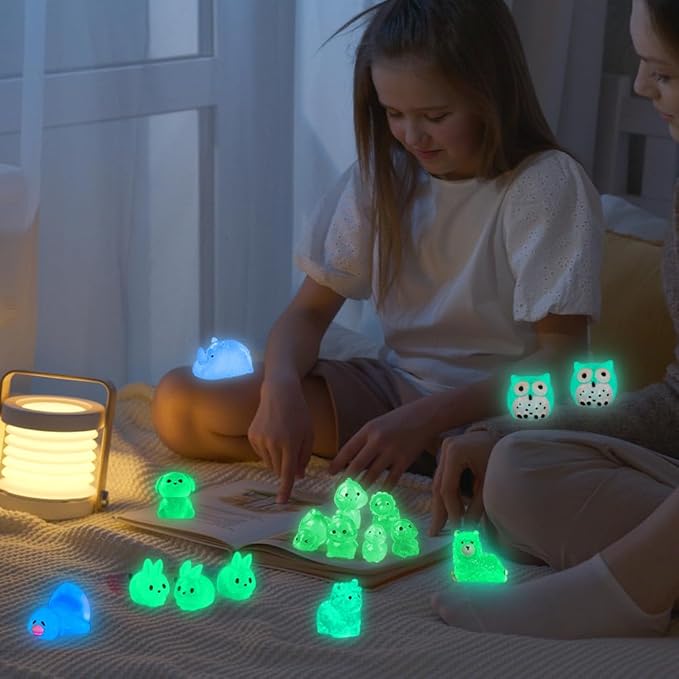 DIYDEC 206pcs Mini Luminous Resin Animals, Miniatures Glow in The Dark Toys - Image 6