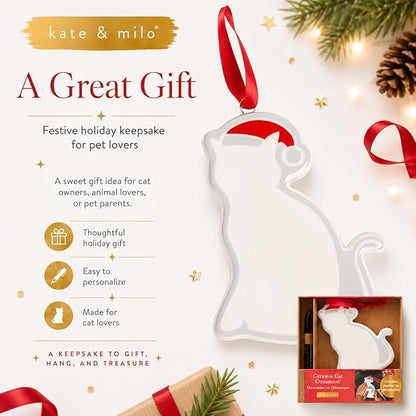 Kate & Milo Ceramic Cat Christmas Ornament – Personalized Pet Holiday Tree - Image 4