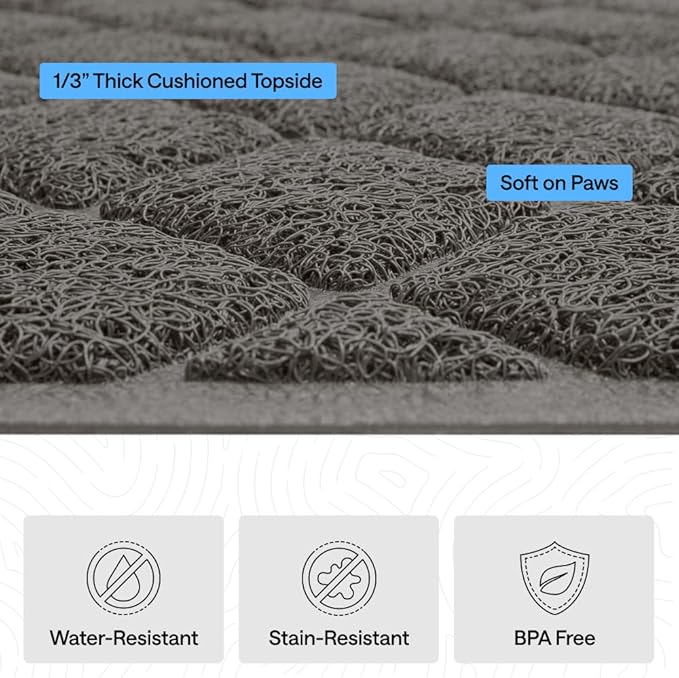 GORILLA GRIP Cat Litter Box Mat, Cushioned Coil Mesh Litter Trapping Mats - Image 5