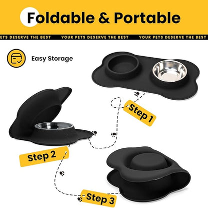 Conlun Dog Bowls with Non-Slip Silicone Mat, Spill Proof Large Food & Water - Image 7