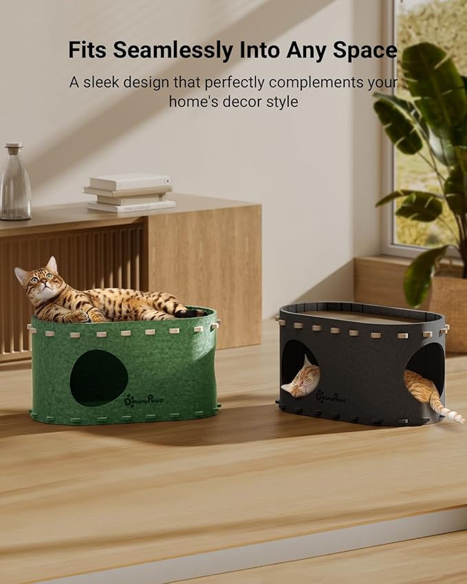 DownyPaws Cat House for Indoor Cats, Cat Bed Cave for Multiple & Large Cats Up - Image 6