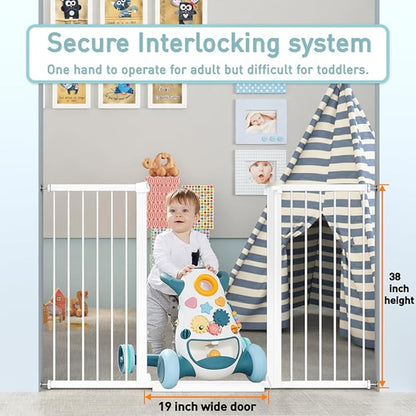 Fairy Baby 38" Extra Tall Dog Gates Indoor, 81.9"-84.6" Extra Wide Baby Gates - Image 6