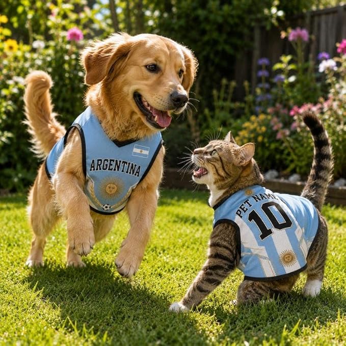 V-DECORPARKS Personalized Pet Soccer Jersey Custom Name Number Dog Cat Football - Image 4