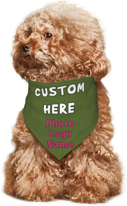 Personalized Dog Bandanas Custom Pet Scarf Add Your Own Logo Photo Text - Image 6