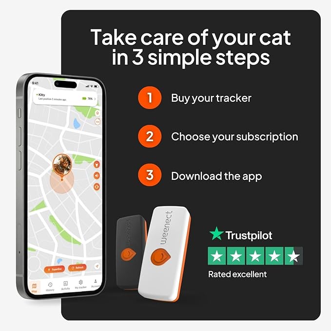 Weenect Cat XS - GPS Tracker for Cats | Real-time GPS Tracking | Smallest Model - Image 6