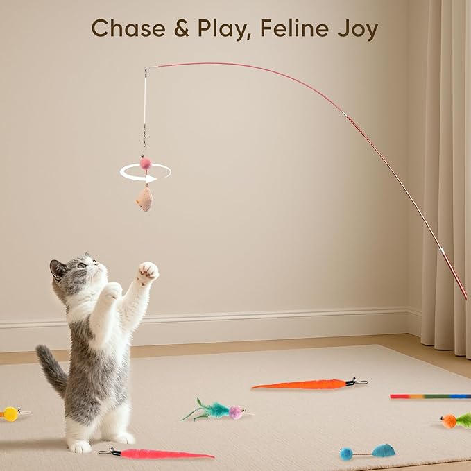 Cat Toys for Indoor Cats, 11 Packs Interactive Cat Wand Toy Set - Image 6