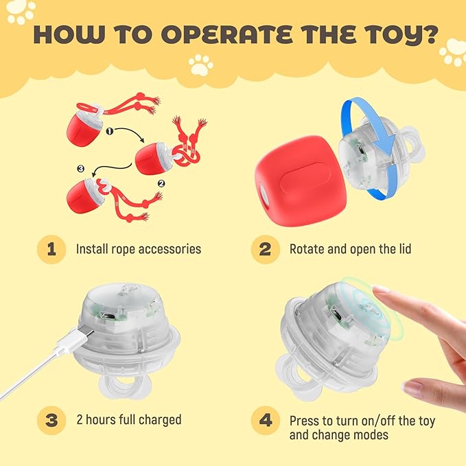 Interactive Dog Toys, Automatic Moving and Rolling Dogs Toy - Image 7