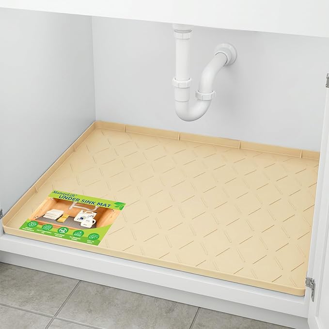 Mateeylife Under Sink Mats for Kitchen Waterproof 28"X19", Undersink by MateeyLife