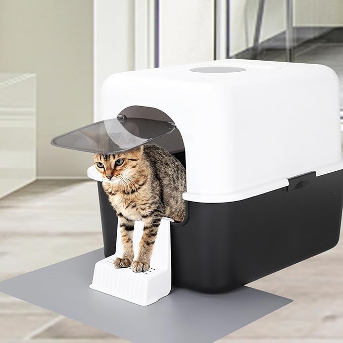 Sfozstra Black Enclosed Cat Litter Box - Image 3